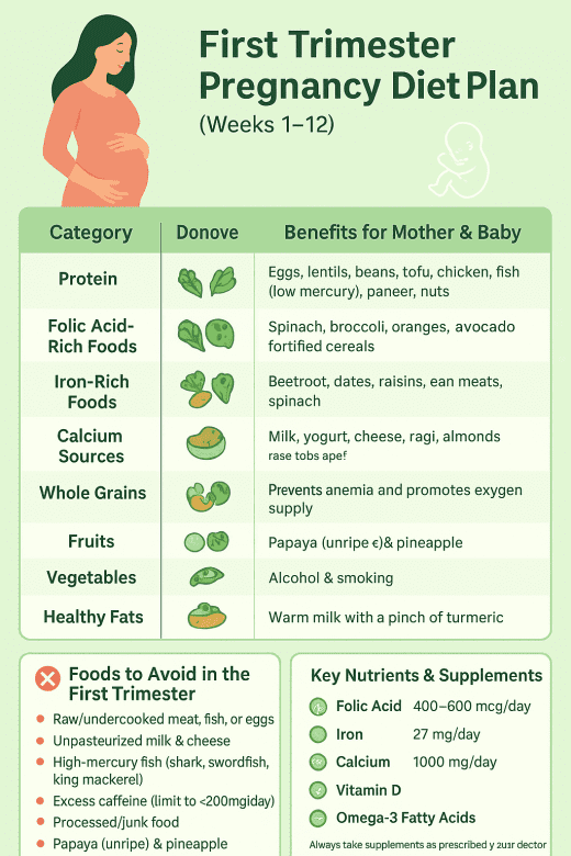 First trimester of Pregnancy Diet